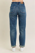 Judy Blue Full Size HW Vintage Wash Jeans w/ Drawstring Plus Size - Velora Luxury Fashion