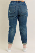 Judy Blue Full Size HW Vintage Wash Jeans w/ Drawstring Plus Size - Velora Luxury Fashion