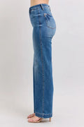 Judy Blue Full Size High Waist Contrast Thread Straight Plus Size - Velora Luxury Fashion