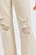 Judy Blue Full Size High Waist Distressed Wide Leg Jeans - Velora Luxury Fashion