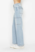 Judy Blue Full Size High Waist Straight Cargo Jeans - Velora Luxury Fashion
