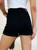 Judy Blue Full Size High Waist Tummy Control Cuffed Denim Shorts - Velora Luxury Fashion