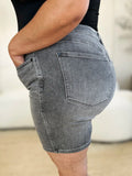 Judy Blue Full Size High Waist Washed Denim Shorts - Velora Luxury Fashion