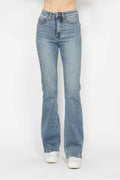 Judy Blue Full Size Tummy Control Back Embroidered Pocketed Bootcut Jeans Plus Size - Velora Luxury Fashion