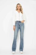 Judy Blue Full Size Tummy Control Back Embroidered Pocketed Bootcut Jeans Plus Size - Velora Luxury Fashion