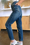Judy Blue Full Size Tummy Control High Waist Slim Jeans - Velora Luxury Fashion