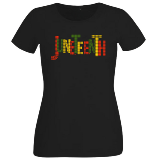 Juneteenth Rhinestone Shirt – Freedom Celebration Sparkle Bling Tee | Blingdazzel