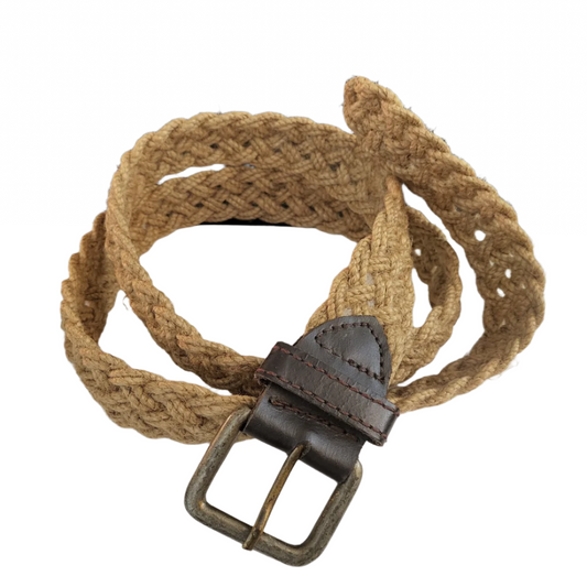 Jute Waist Belt with Vintage Metal Buckle - Velora