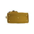 K0042BACB | Borsa a Mano Mini in Canvas/Vera Pelle Made in Italy. Tracolla removibile. Attacchi con moschettoni in metallo Ottone Anticato - Colore Nocciola - Dimensioni: cm 24 x 20 x 12 - Velora Luxury Fashion