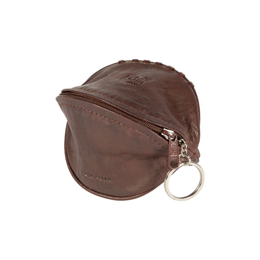 K10655BB | Mini Pochette/Portachiavi in Vera Pelle pieno fiore, Volanata. Colore Testa Moro. Accessori Nickel Lucido. Dimensioni: cm 12,5 x 7,5 x 7,5. Confezione: Sacchetto Tnt - Velora Luxury Fashion