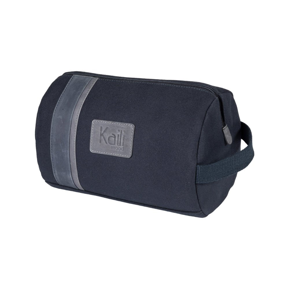 K2005DF | Beauty Case in Canvas 100% Cotone/Vera Pelle pieno fiore, Naked. Colore Blu. Maniglia laterale. Chiusura con lampo. Dimensioni: cm 25 x 15 x 17. Confezione: Sacchetto in Tnt - Velora Luxury Fashion