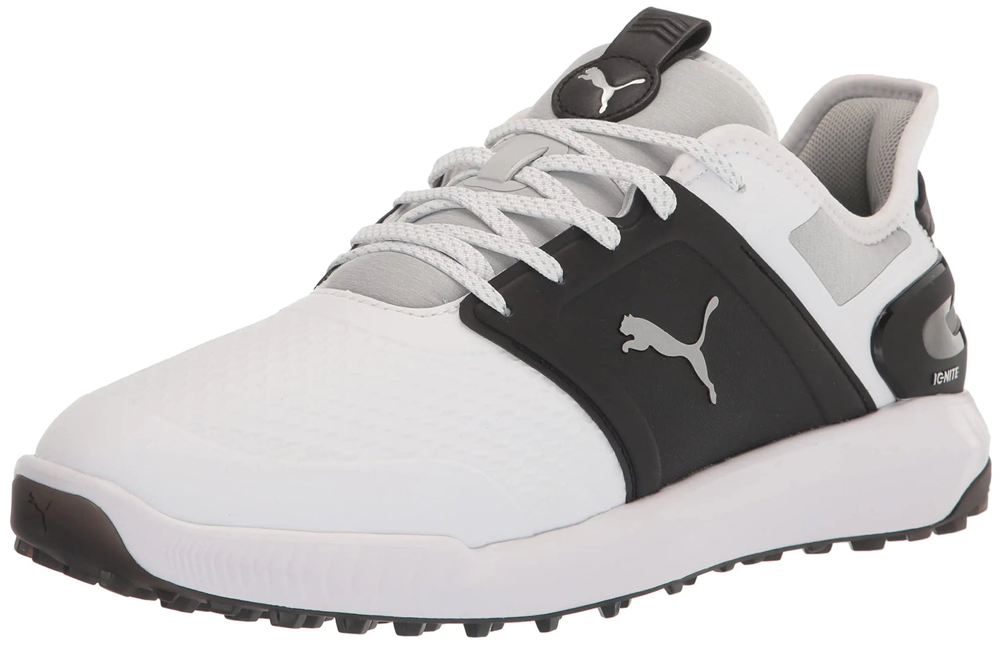 PUMA Men's IGNITE ELEVATE Stability Golf Shoe White/Black/Silver 9.5