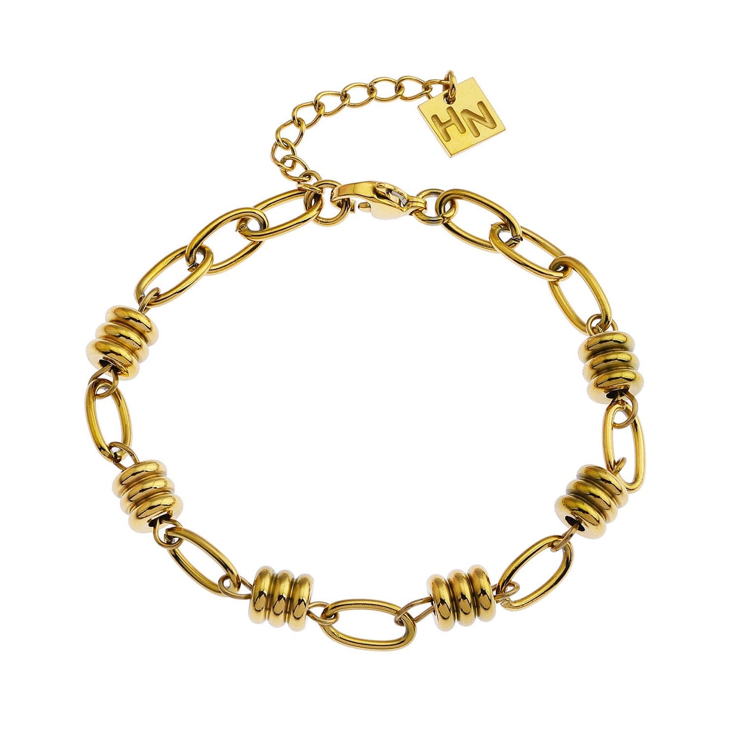 KAMA Oval-Links & Adjoined Beads Statement Bracelet - Velora Luxury Fashion