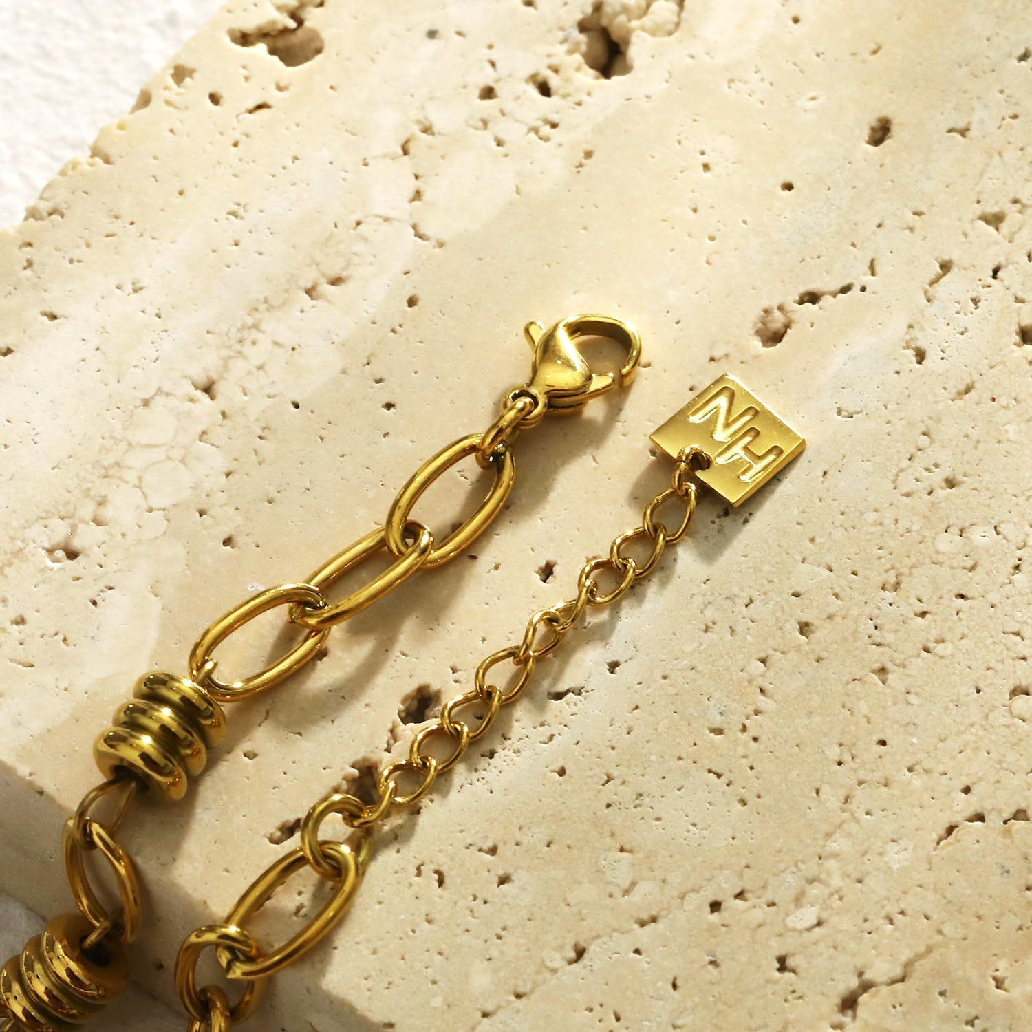 KAMA Oval-Links & Adjoined Beads Statement Bracelet - Velora Luxury Fashion