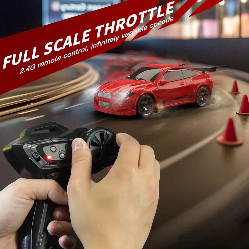 KF20 1:64 4WD Mini RC Drift Car - Desktop Racing, LED Lights, Type-C Charging - Velora Luxury Fashion