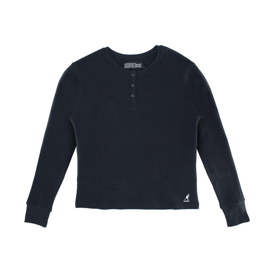 Kangol Women's Waffle Henley Long Sleve Shirt - Velora Luxury Fashion