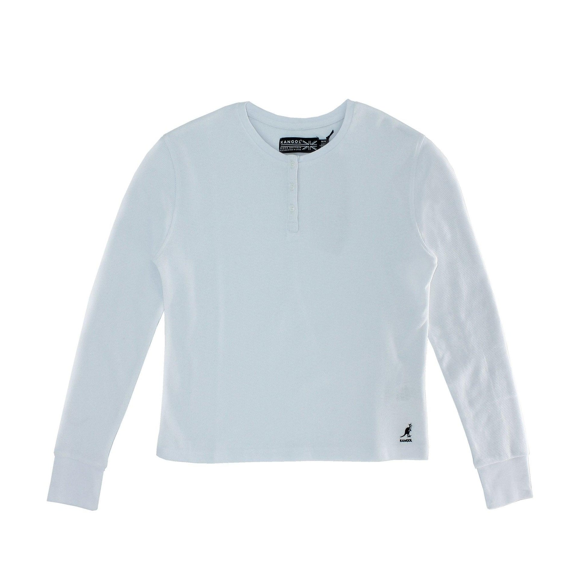 Kangol Women's Waffle Henley Long Sleve Shirt - Velora Luxury Fashion