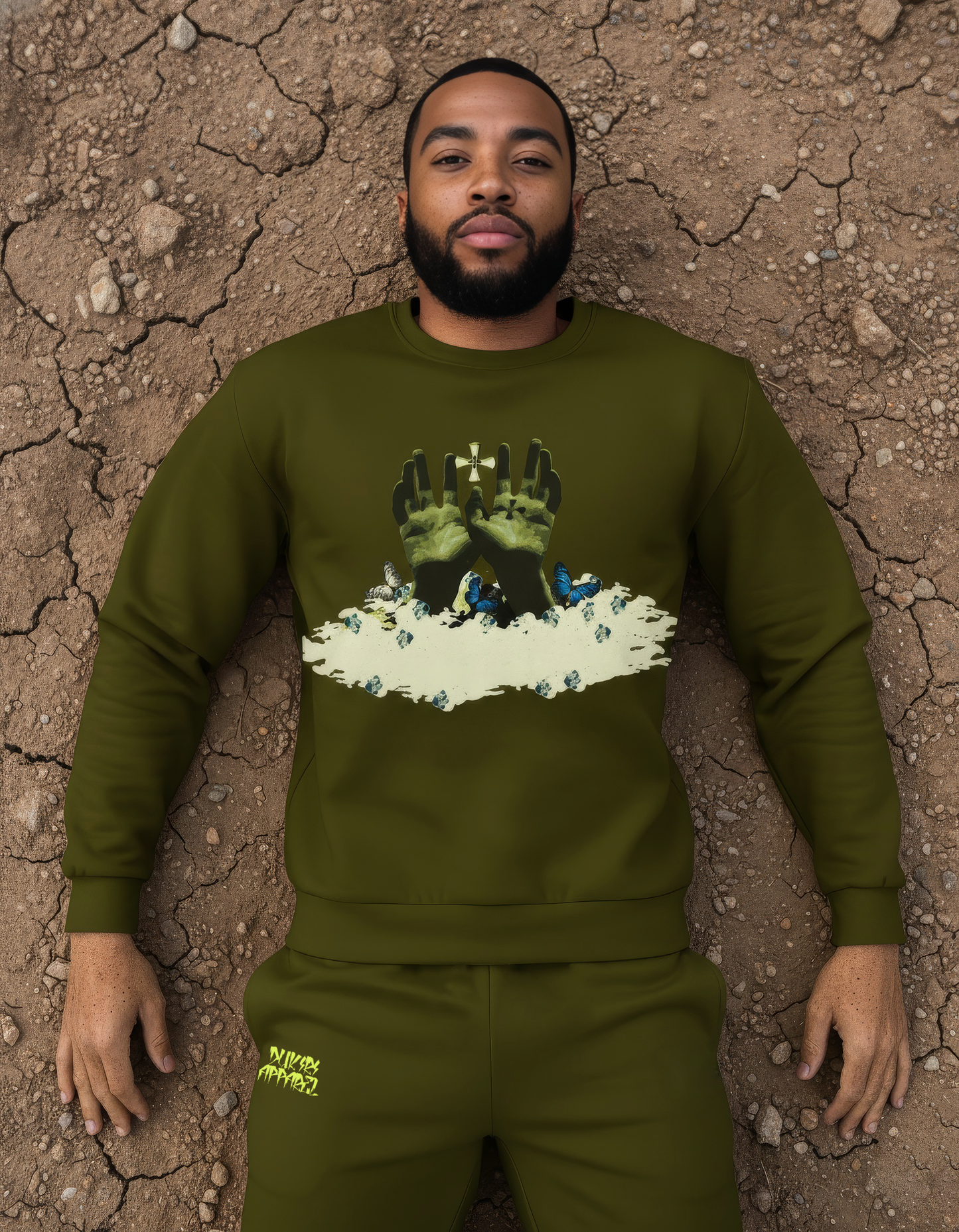 Allover Men's Karaka Green Sweatshirt-Conquerors