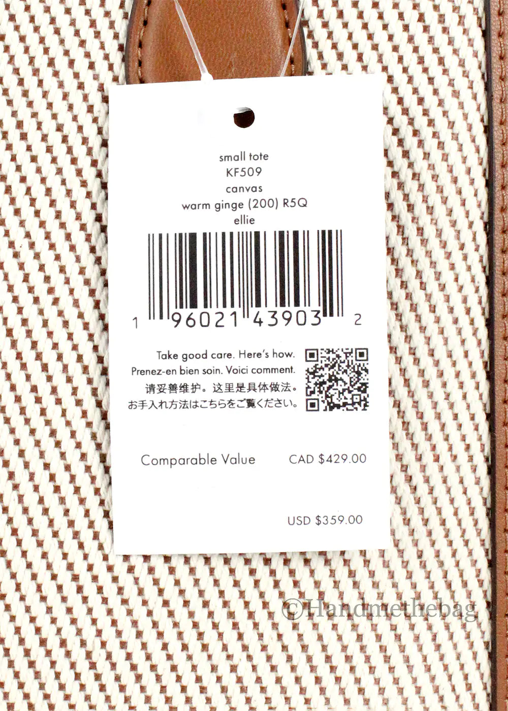 Kate Spade Ellie Small Warm Gingerbread Canvas Crossbody Tote - Velora Luxury Fashion