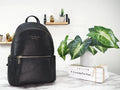Kate Spade Leila Medium Black Leather Dome Shoulder Backpack - Velora Luxury Fashion