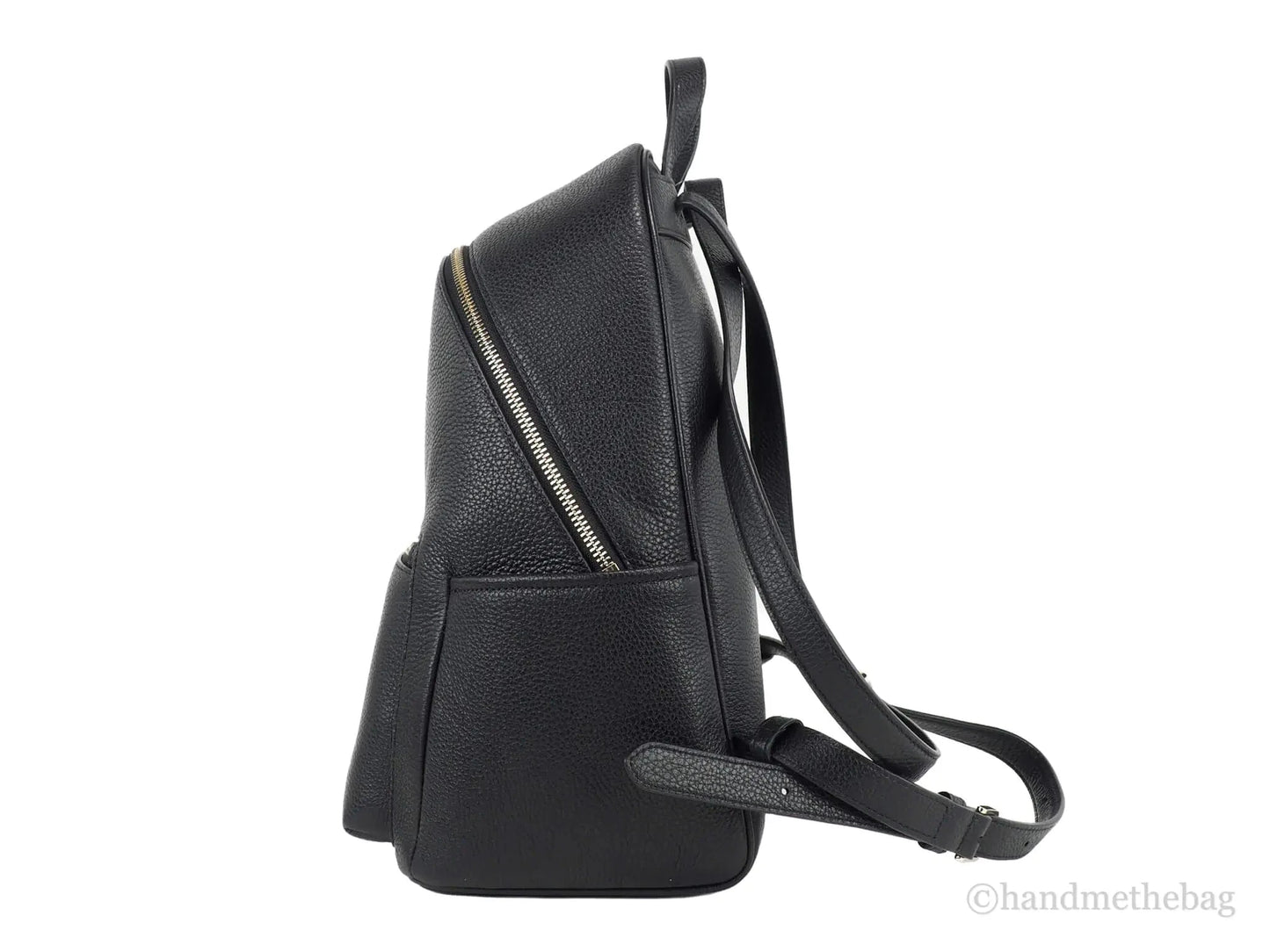 Kate Spade Leila Medium Black Leather Dome Shoulder Backpack - Velora Luxury Fashion