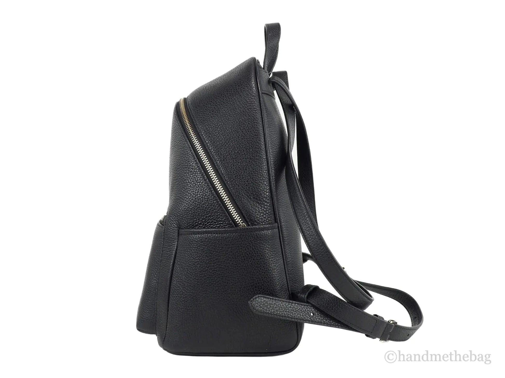 Kate Spade Leila Medium Black Leather Dome Shoulder Backpack - Velora Luxury Fashion