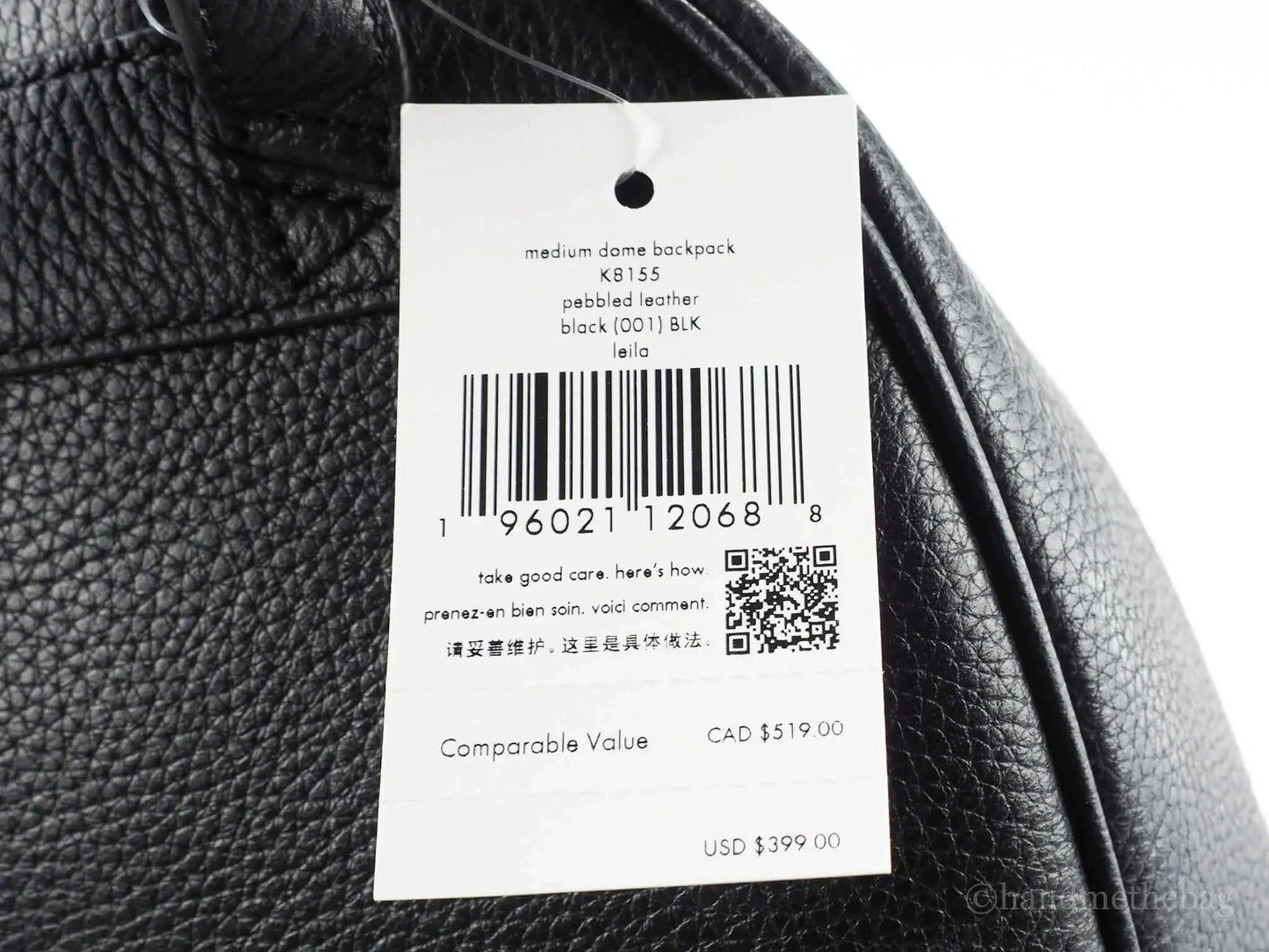 Kate Spade Leila Medium Black Leather Dome Shoulder Backpack - Velora Luxury Fashion