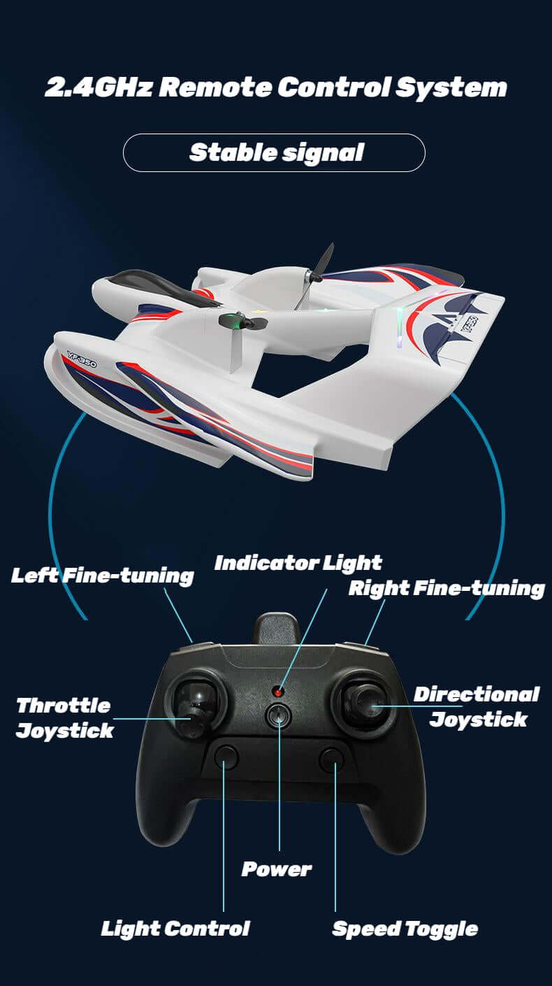 Kidstoylover Sea, Land, Air Glider with Gyro & LED - Velora Luxury Fashion