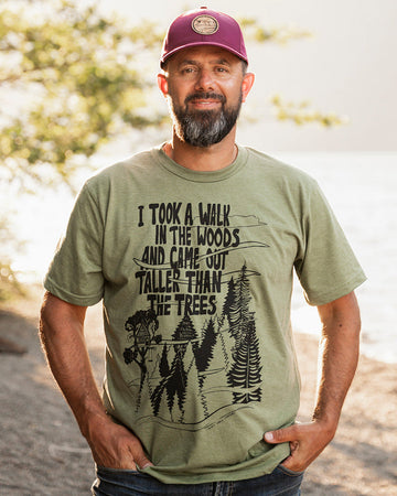 TALL TREES - Unisex Eco Tee - Heather Army Green