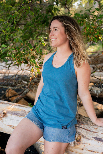 Women's Eco Racerback Tank Top - Blank Apparel - Teal
