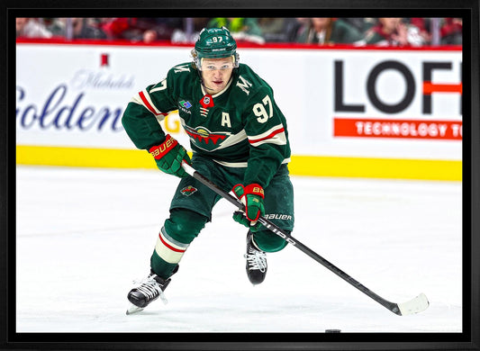 Kirill Kaprizov 20x29 Framed Canvas Minnesota Wild - Velora Luxury Fashion