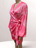 Knee-Length Belt Dress - Velora Luxury Fashion