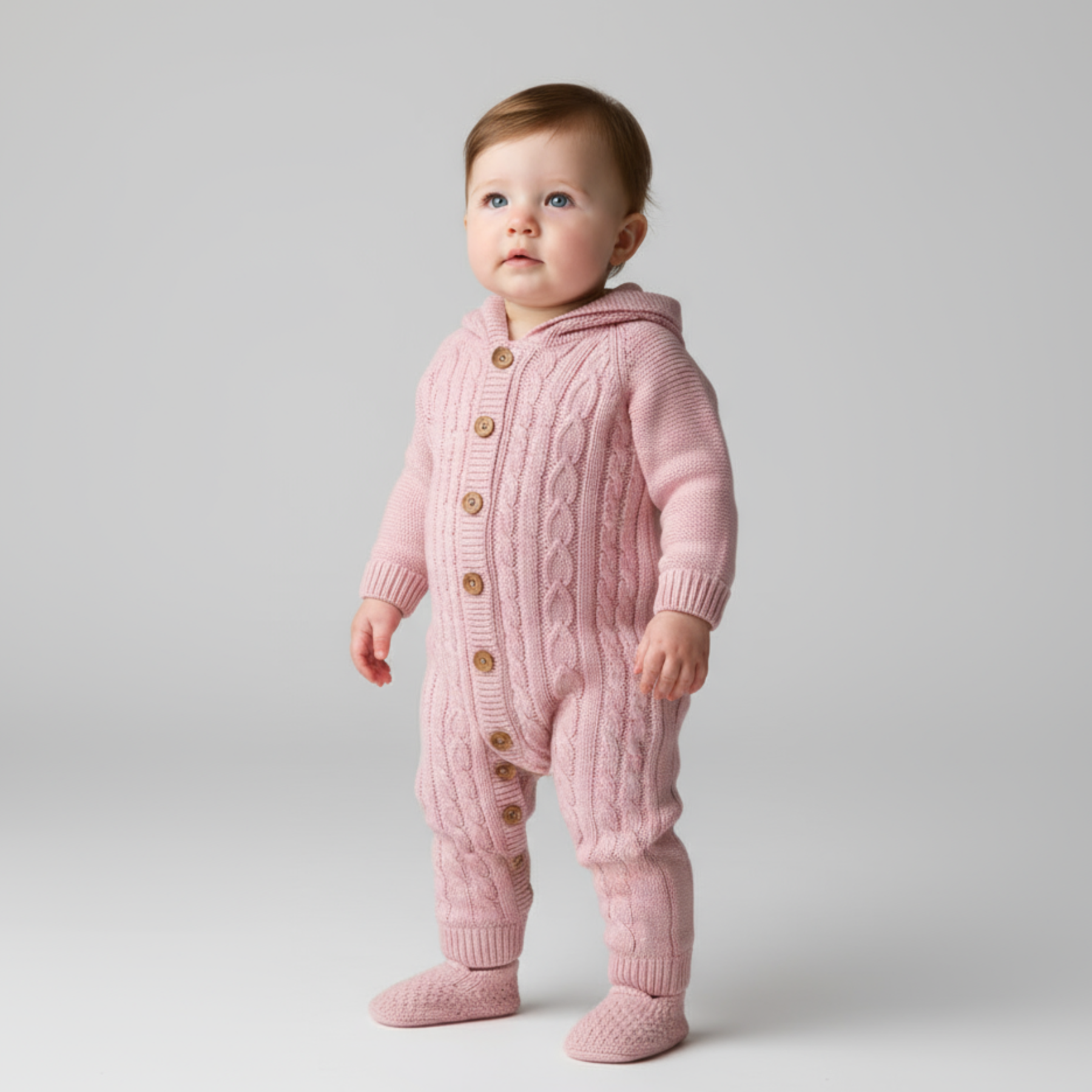 Knit Hoodie Newborn Overall Set - Velora Luxury Fashion