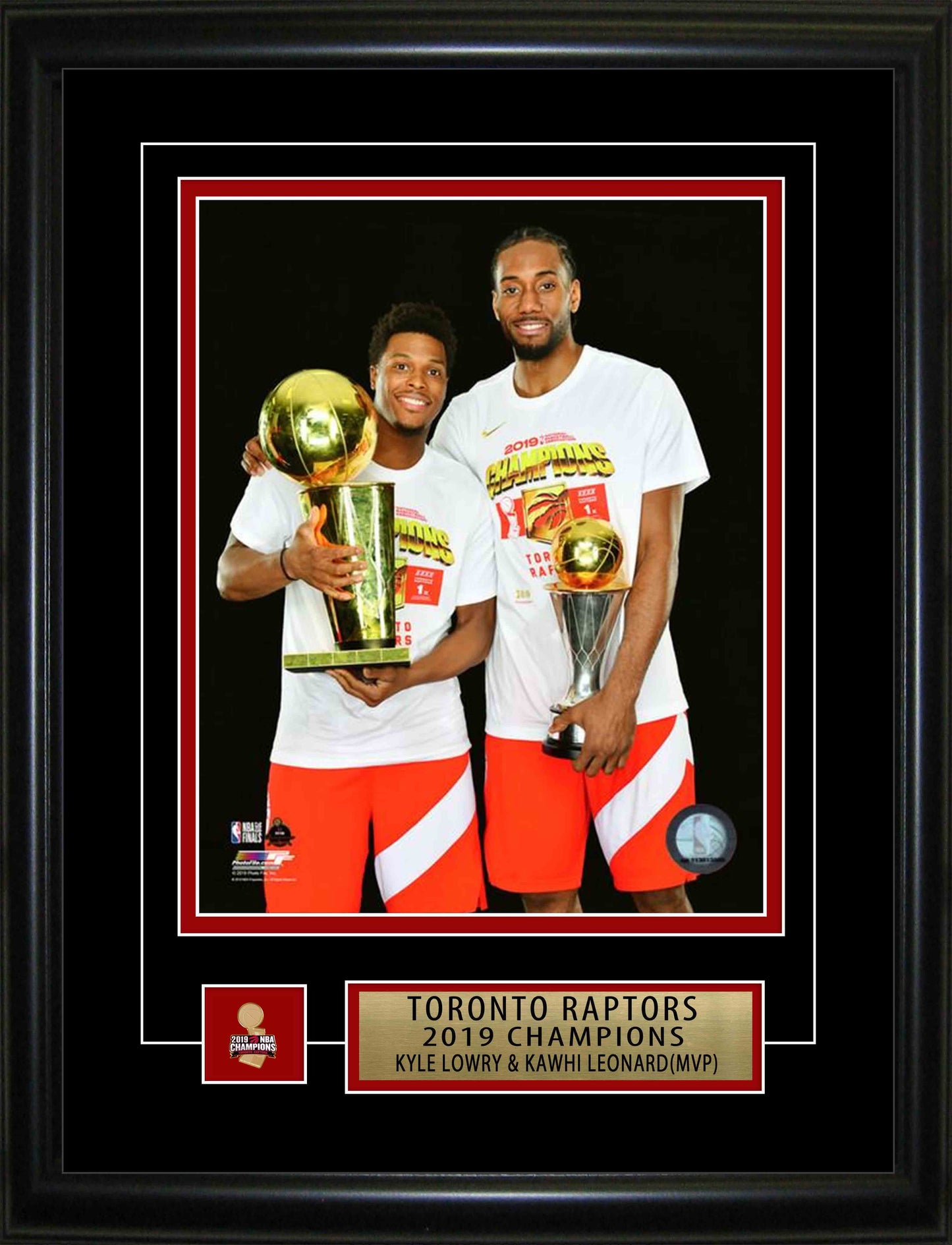 Kyle Lowry and Kawhi Leonard Toronto Raptors Framed 8x10 2019 World Champion Holding Both Trophies Photo - Velora Luxury Fashion