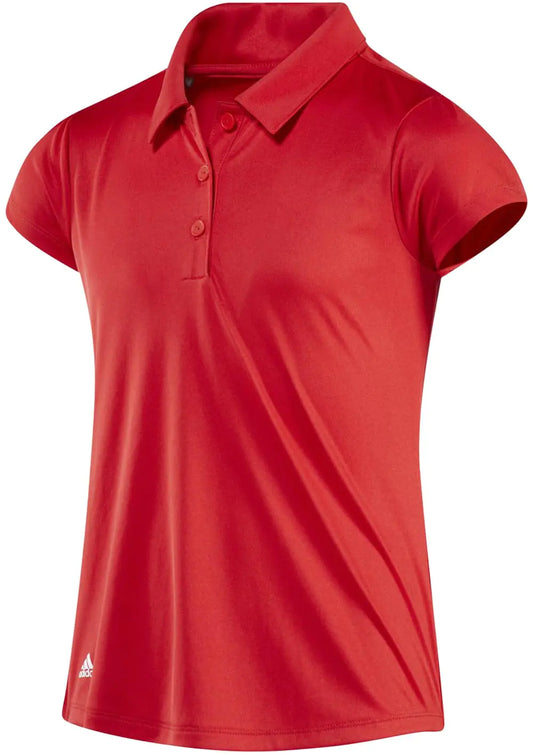 adidas Golf Girls Performance Polo Shirt Red Large