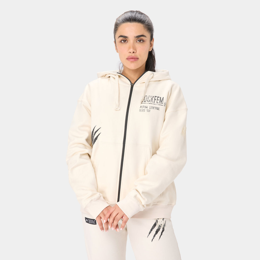 LOCKFEM_05 HOODIE — TACTICAL BIEGE - Velora Luxury Fashion