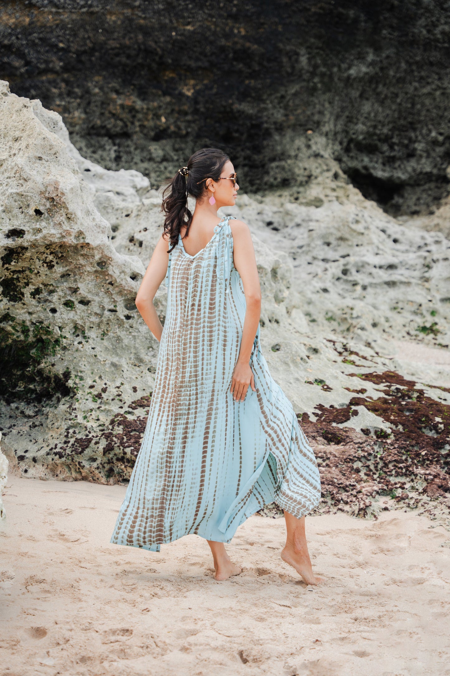 Simple Bone Tie Dye Dress - Mint