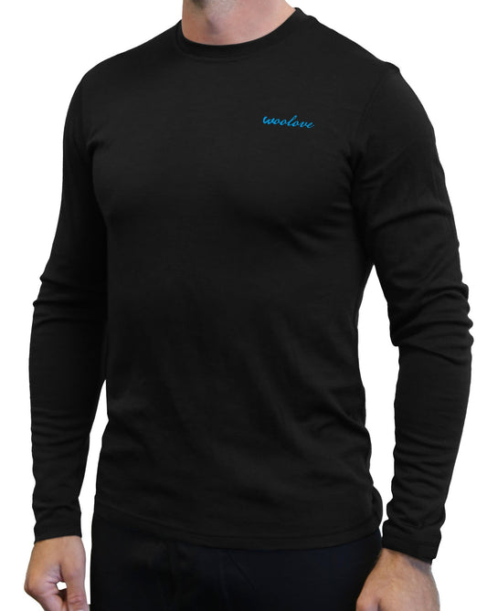 Men's 100% Merino Wool Long Sleeve Crew Neck Shirt 190 GSM - Velora