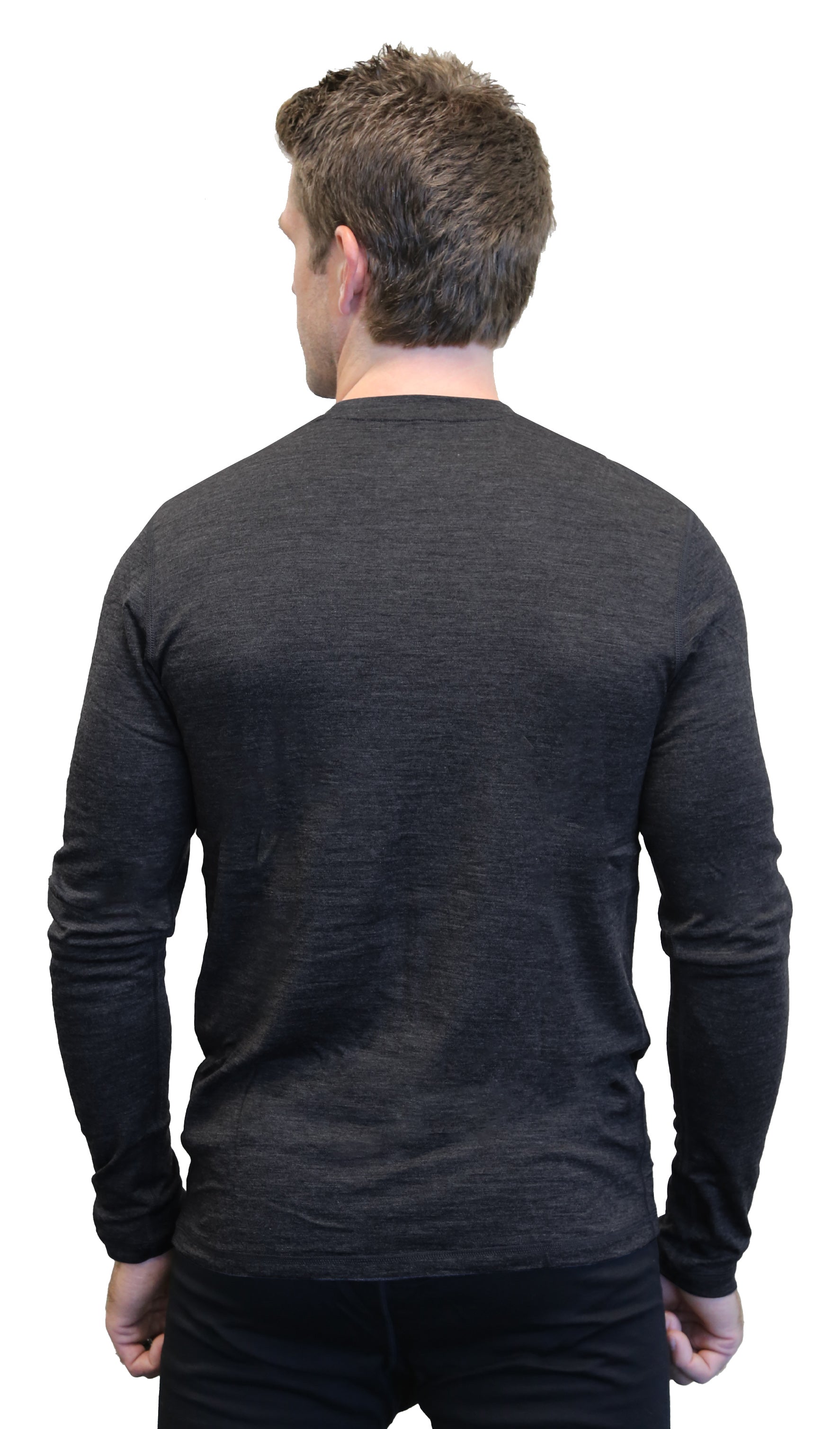 Men's 100% Merino Wool Long Sleeve Crew Neck Shirt 190 GSM - Velora