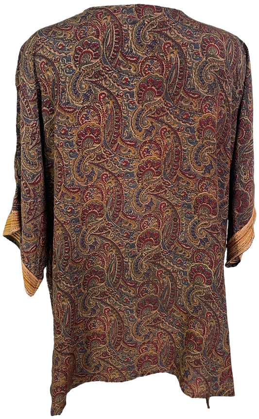 PRC6935 Avatar Pure Silk Long Tunic with Side Ties - Velora