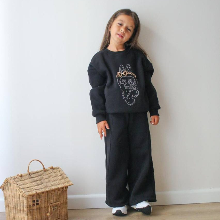 La-Bu-Bu Rhinestone Girls Casual Set - Velora Luxury Fashion