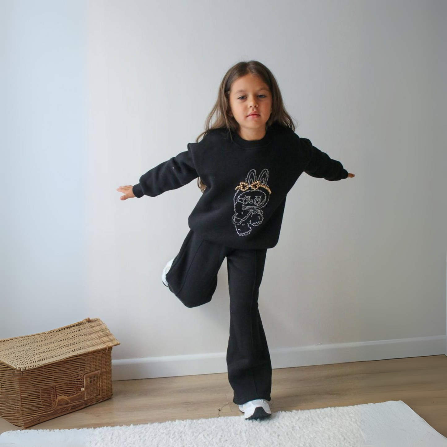 La-Bu-Bu Rhinestone Girls Casual Set - Velora Luxury Fashion