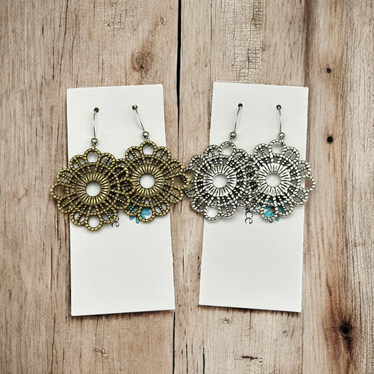 Lace Textured Earrings - Velora Luxury Fashion