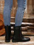 Lace Up Round Toe Boots - Velora Luxury Fashion