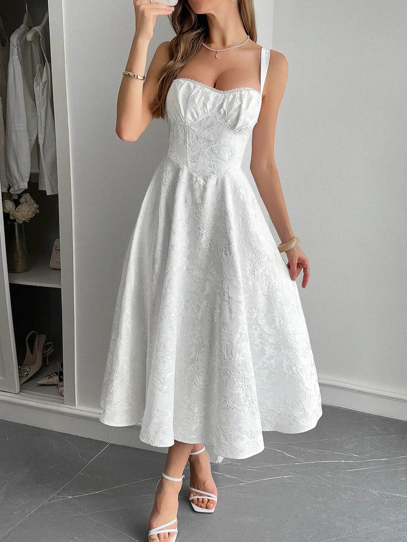 Lace-Up Sleeveless Midi Dress - Velora Luxury Fashion