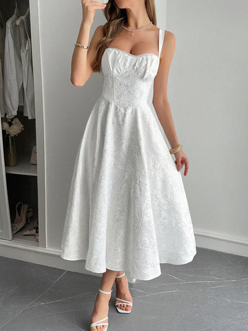 Lace-Up Sleeveless Midi Dress - Velora Luxury Fashion