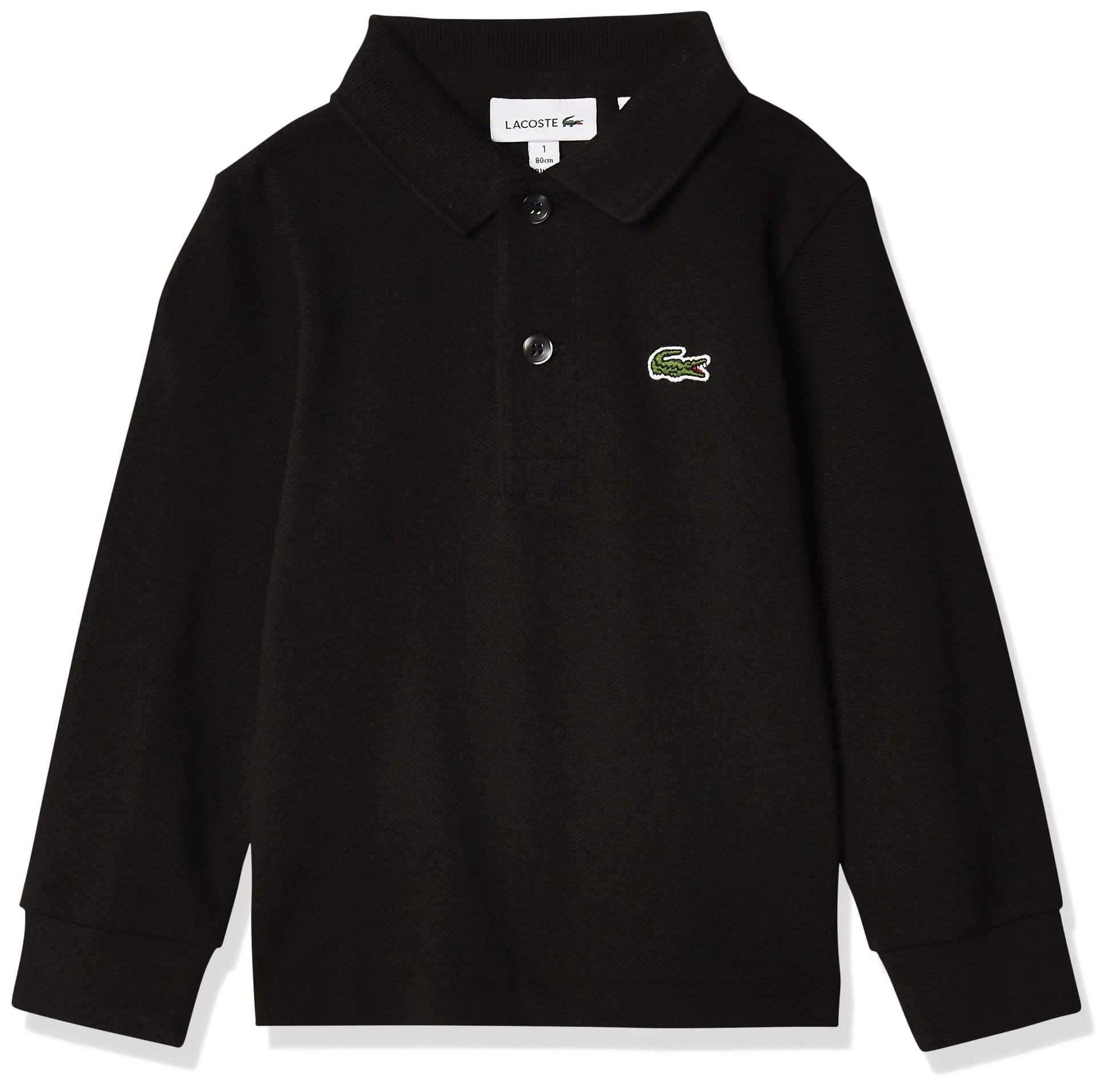 Lacoste Little Boys Boy (l1912) Long Sleeve Classic Pique Polo Black 5 - Velora Luxury Fashion