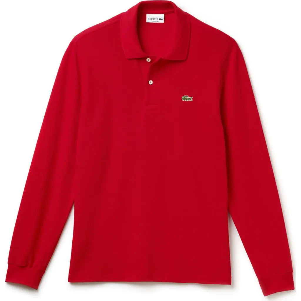 Lacoste Mens Classic Long Sleeve Pique Polo Shirt Red XXXXL - Velora Luxury Fashion