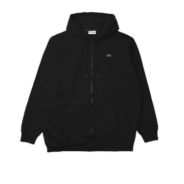 Lacoste Mens Tall Fit Fleece Hoodie 2XLT BLACK - Velora Luxury Fashion