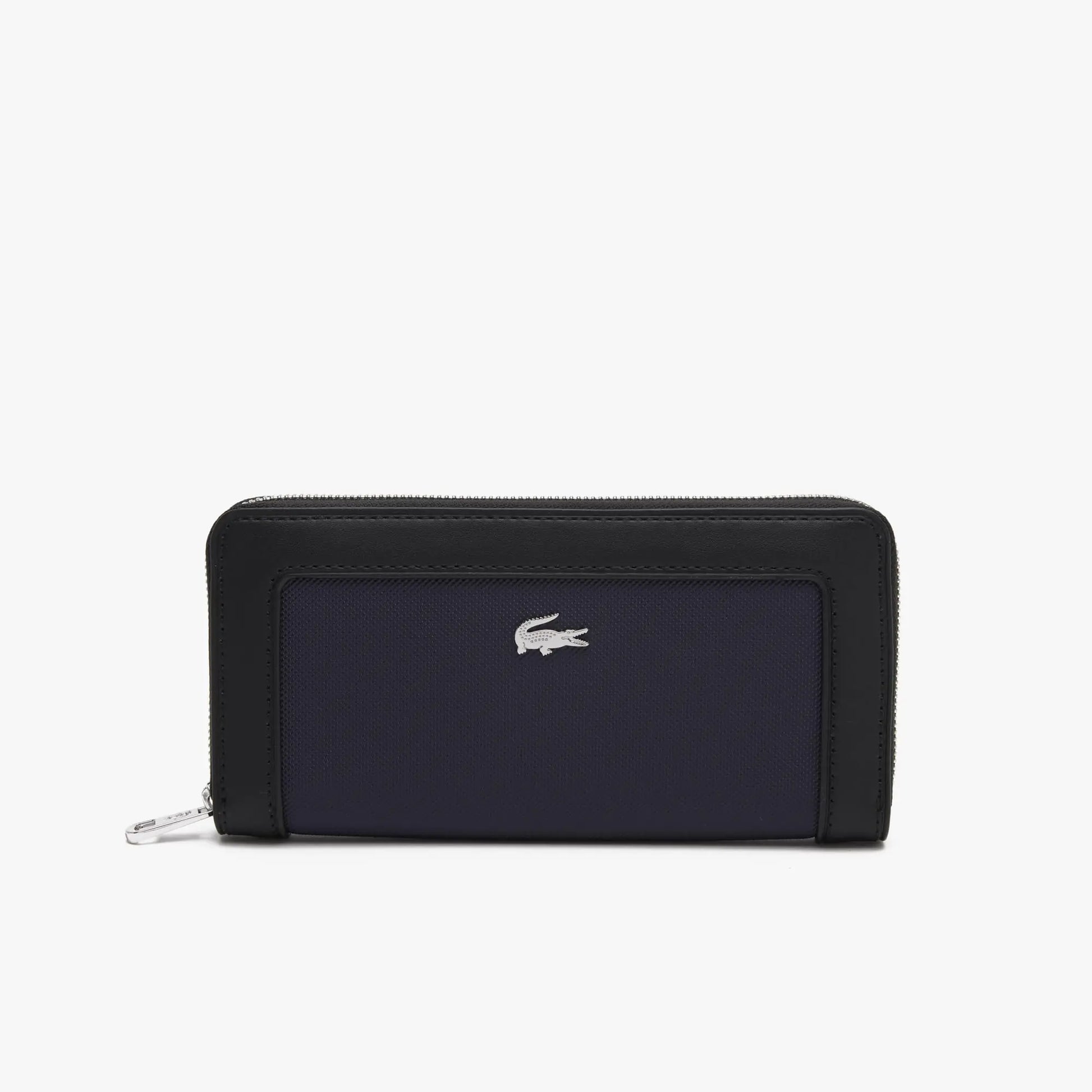 Lacoste Womens Large Nilly RFID Protect Zipped Billfold Wallet Dark Sapphires/Black One Size - Velora Luxury Fashion